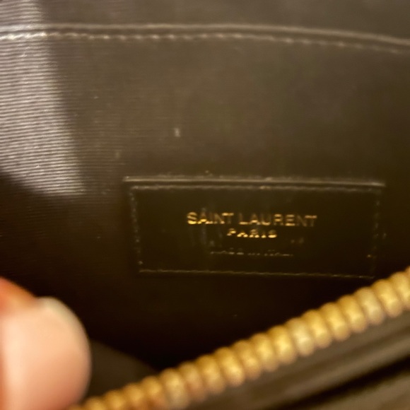 Saint Laurent Black Leather Wristlet with Gold Zip Accent - Picture 4 of 4